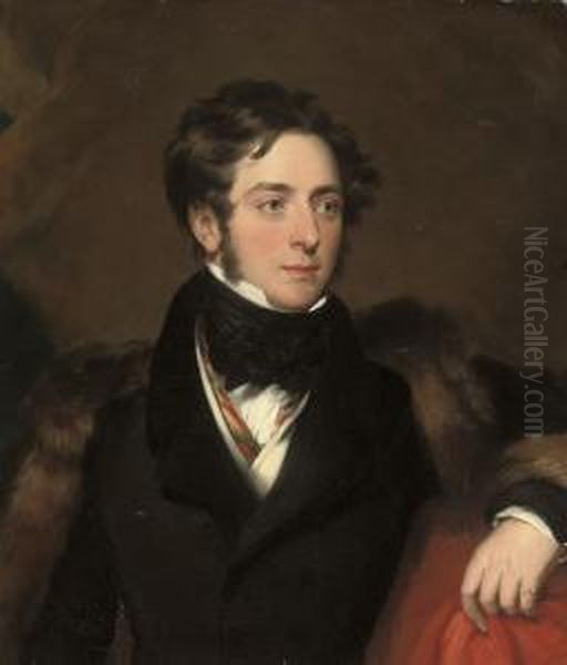 Portrait Of A Gentleman
Traditionally Identified As Sir Henry Blackwood, Half-length, In A Black
Coat With A Fur Wrap - view 1
