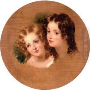 A Study Of The Heads Of Two Children by George Henry Harlow