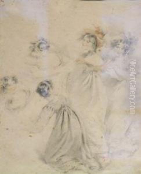 Study Of Female Figures - view 1