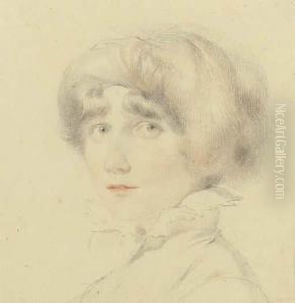 Portrait Of Miss Barnard, Bust-length, In A Feather-trimmed Hat - view 1