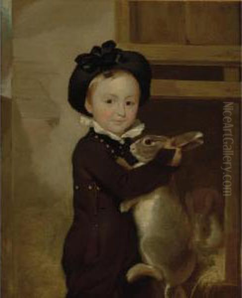 Master Thomas Ethridge With A Rabbit - view 1