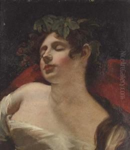 A Sleeping Bacchante Recto, And Lucy On The Rocks Verso by George Henry Harlow