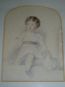 A Portrait Of A Young Child With A Dog A Portrait Of A Young Child With A Dog