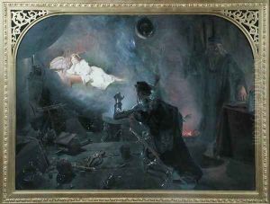 The Earl of Surrey Beholding the Fayre Geraldine in the Magic Mirror, 1853 by Edward Henry Corbould