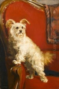 Toy Terrier On A Red Chair