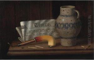Table Top Still Life With London Times by William Michael Harnett