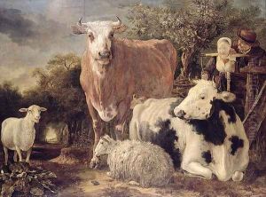 Herdsman and Herdswoman with Livestock, c.1647 by Govert Dircksz. Camphuysen