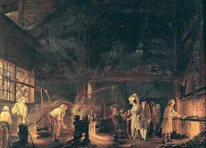 Interior of a Forge, 1771 by Jean Baptiste Bernard Coclers