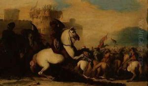 A Cavalry Engagement Outside a Fort