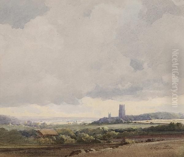 Rural Landscape With Church - view 1