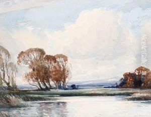 River Landscape With Autumnal Trees