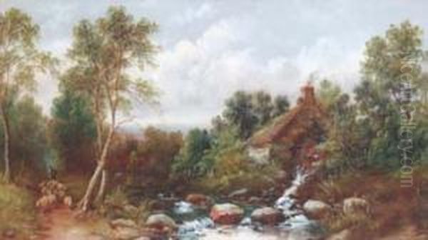 A Shepherd With His Flock - view 1
