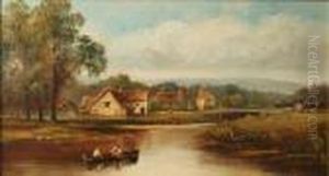 A River Landscapewith Cottages