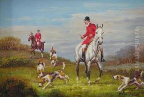' Huntsman And Hounds', Oil, Signed, Panel, 4 - view 1