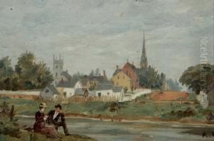 River View With Seated Couple.