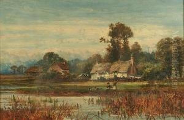 River Landscape With Children On The Bank - view 1