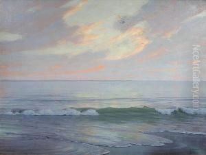 Rivage Partemps Calme Au Coucher Du Soleil by Alexander Thomas Harrison
