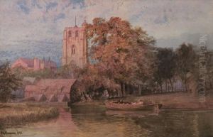 Beccles Church At Dusk by Charles Harmony Harrison