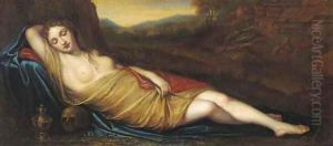 The Magdalen sleeping in a landscape