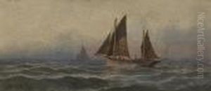 Great Yarmouth Herring Lugger by Charles Harmony Harrison