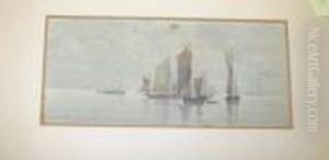 Broadland Barges On The Coast by Charles Harmony Harrison