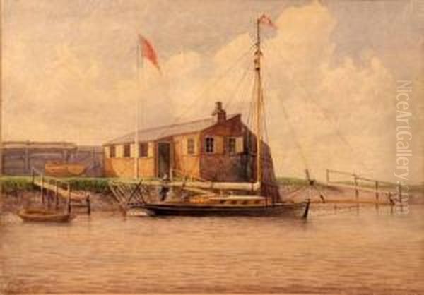 Figure With Sailing Boat Before A Clubhouse - view 1