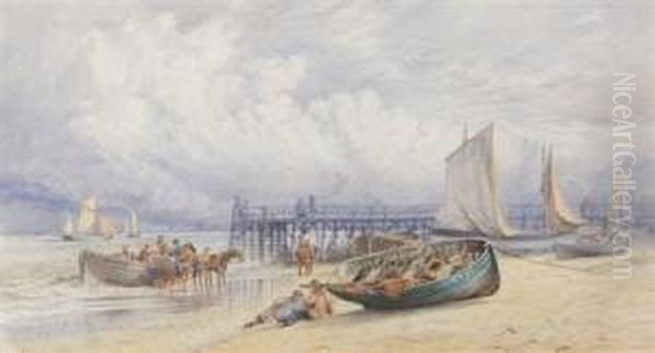 Boats Unloading - Yarmouth Beach - view 1