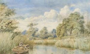 Fishermen On The Broads by Charles Harmony Harrison