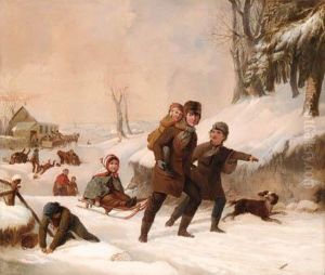 Playing In The Snow by Tompkins Harrison Matteson
