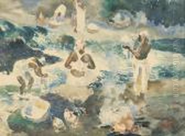Women Washing Clothes - view 1