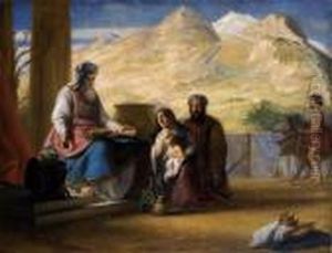 Hannah Presenting The Infant Samuel To The High Priest Eli by Solomon Alexander Hart