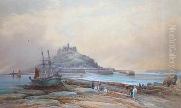 St. Michaels Mount With Fisherfolkbefore - view 1