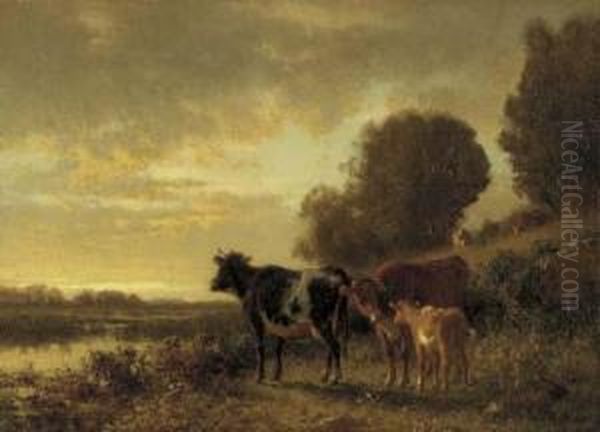 Sunset With Cows - view 1