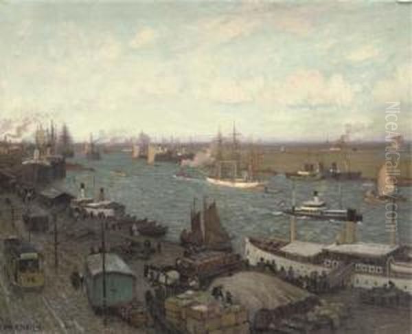 A Busy Day In The Harbour Of Stettin, Poland - view 1