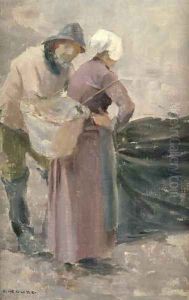 The Housewife Looking at the Fisherman's Catch, c.1900 by Eanger Irving Couse