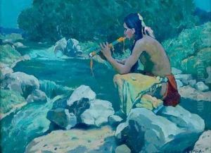 Flute Player, Rio Lucero, Taos, NM by Eanger Irving Couse