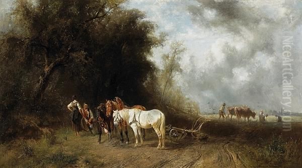 A Romantic Pause During Plowing - view 1