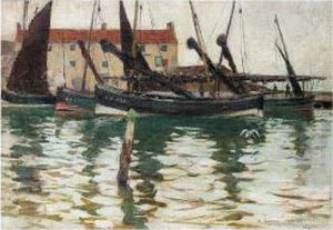 A Fifeshire Harbour by Archibald Standish Hartrick