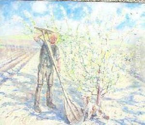 Spring - Man With Breast-plough by Archibald Standish Hartrick
