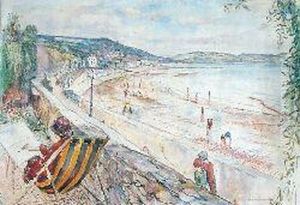 Sketching, Lyme Regis by Archibald Standish Hartrick
