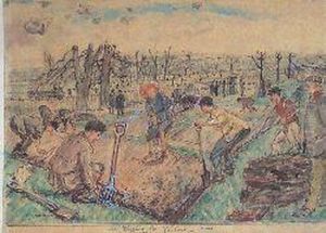 Digging For Victory, Clapham Common by Archibald Standish Hartrick