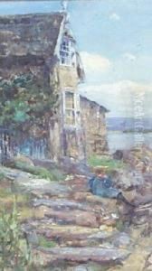 By The Cottage by Archibald Standish Hartrick