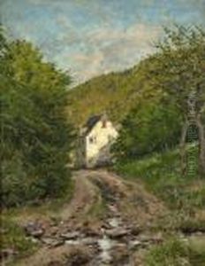 Waldlandschaft Mit Haus Und Weg by Heinrich Sen Hartung