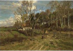 A Summerlandscape With Children On A Country Road A Summerlandscape With Children On A Country Road