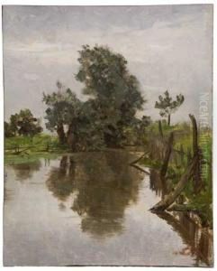 Landscape With A Pond by Hermann Hartwich