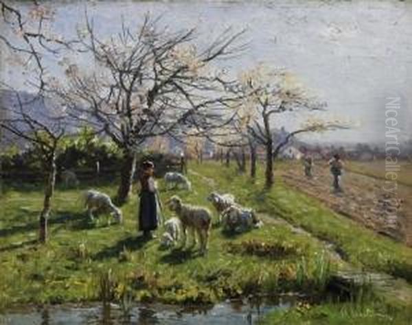 Spring In The Fields. Signed Bottom Right: H. Hartwich - view 1
