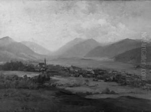 "der Schliersee". Sign. Ol Auf
 Karton. 69 X 95,5 Cm. Rahmen