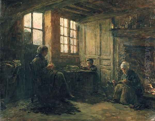 Women Fraying Linen, Honfleur, 1877 - view 1