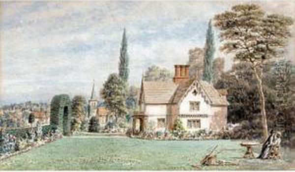 Figures In The Garden Of Buckskin Hall - view 1