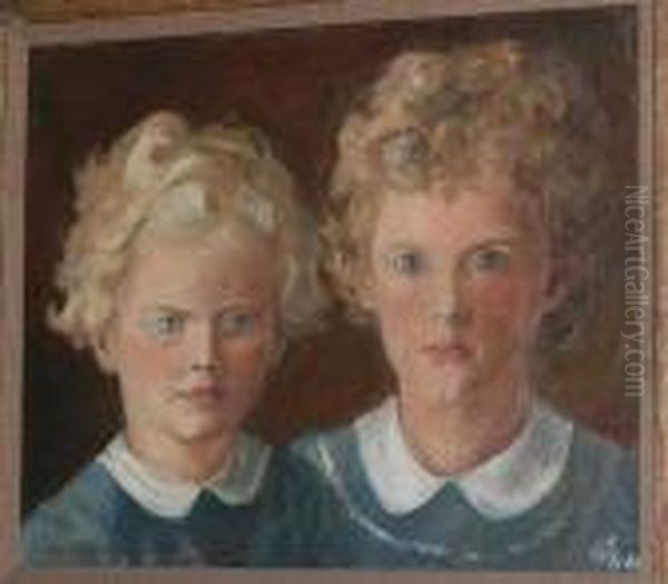 Portrait Study Of Two Young Girls - view 1